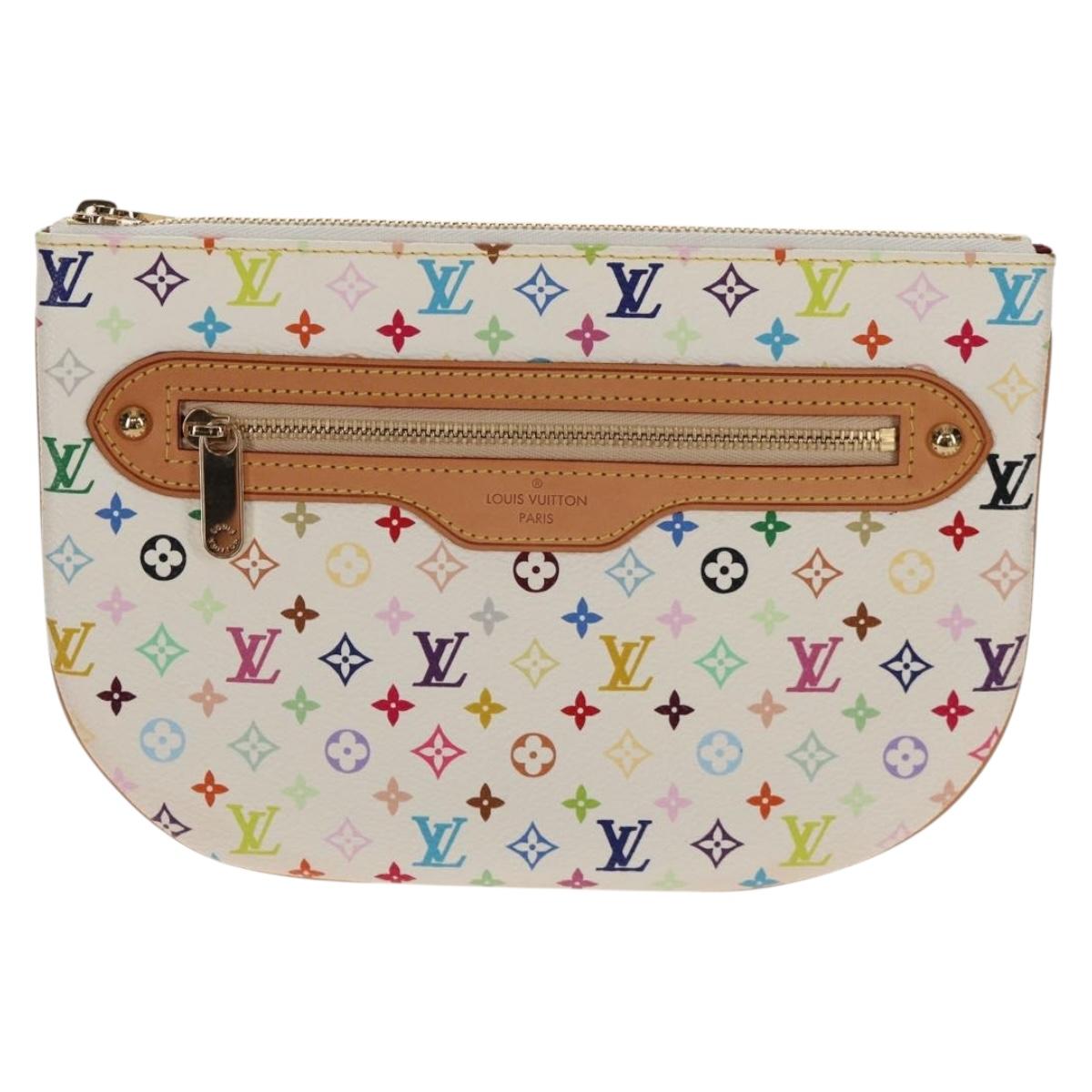 LOUIS VUITTON Monogram Multicolor Pochette GM Pouch White M60027 Auth 156352SV