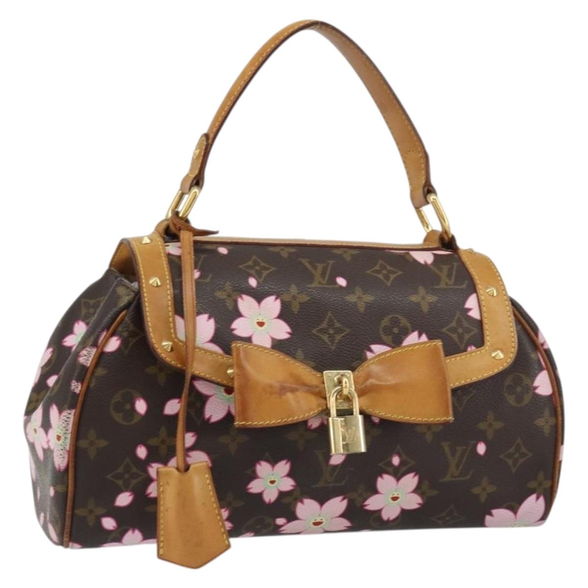 LOUIS VUITTON Monogram Cherry Blossom Sac Retro PM Hand Bag M92012 Auth 156357V