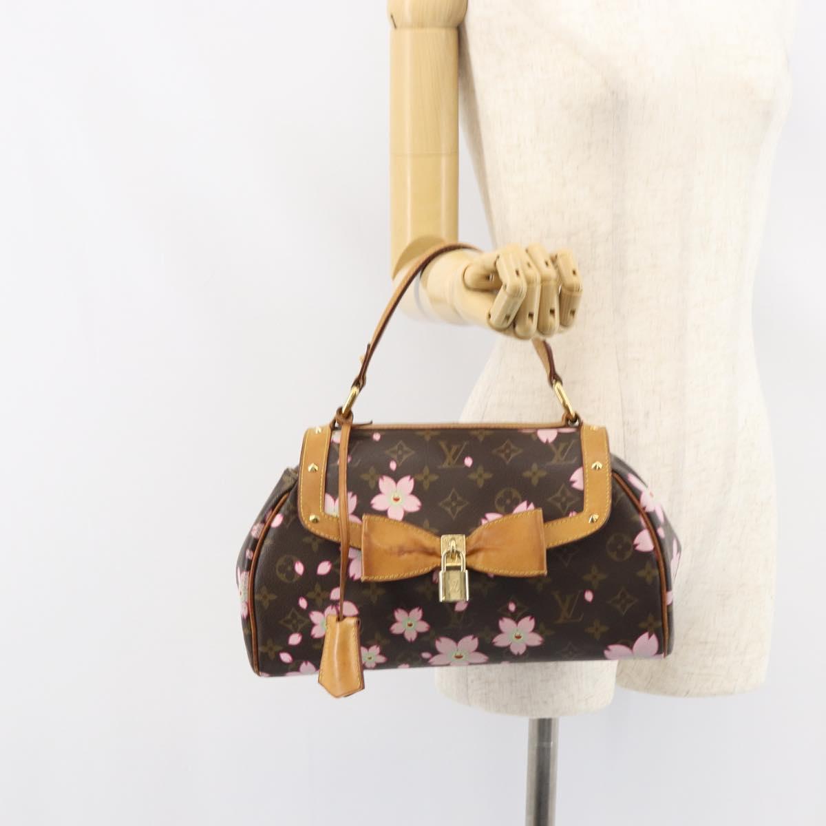 LOUIS VUITTON Monogram Cherry Blossom Sac Retro PM Hand Bag M92012 Auth 156357V