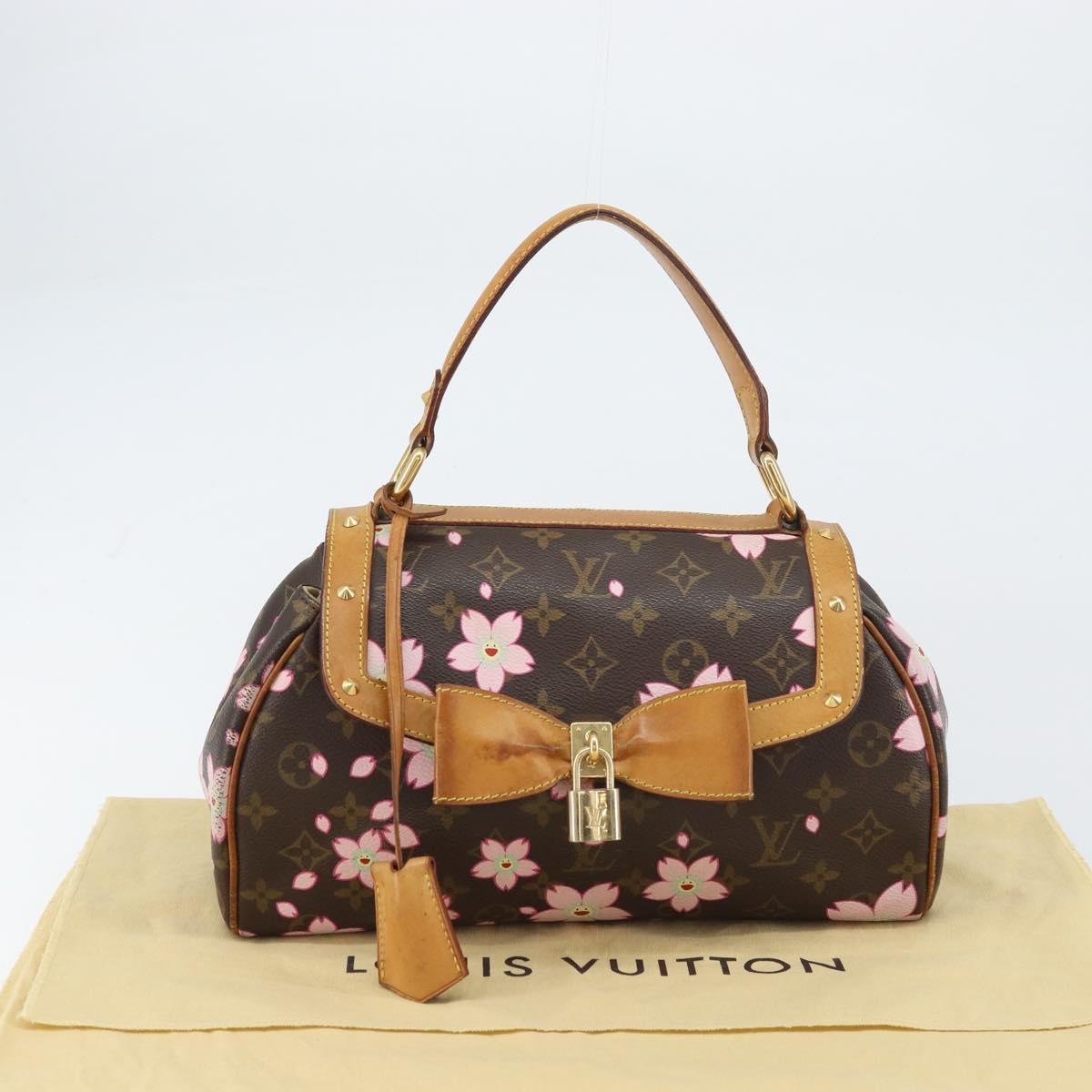 LOUIS VUITTON Monogram Cherry Blossom Sac Retro PM Hand Bag M92012 Auth 156357V
