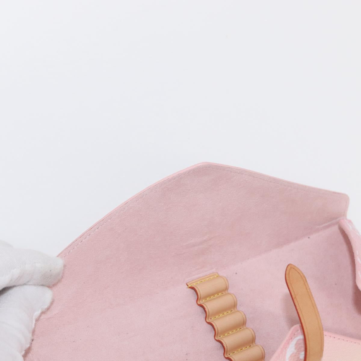 LOUIS VUITTON Monogram Etoui 6 Pailles Pouch Pink GI0621 LV Auth 156366M