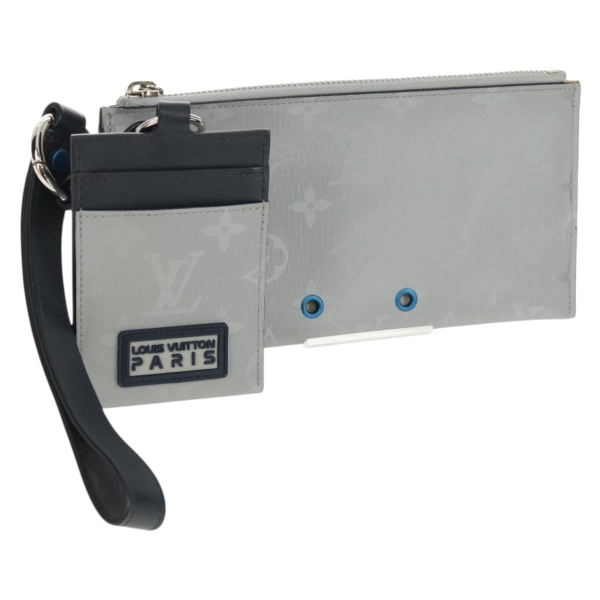 LOUIS VUITTON Monogram satellite Alpha Pouch Silver M44178 LV Auth 156367M