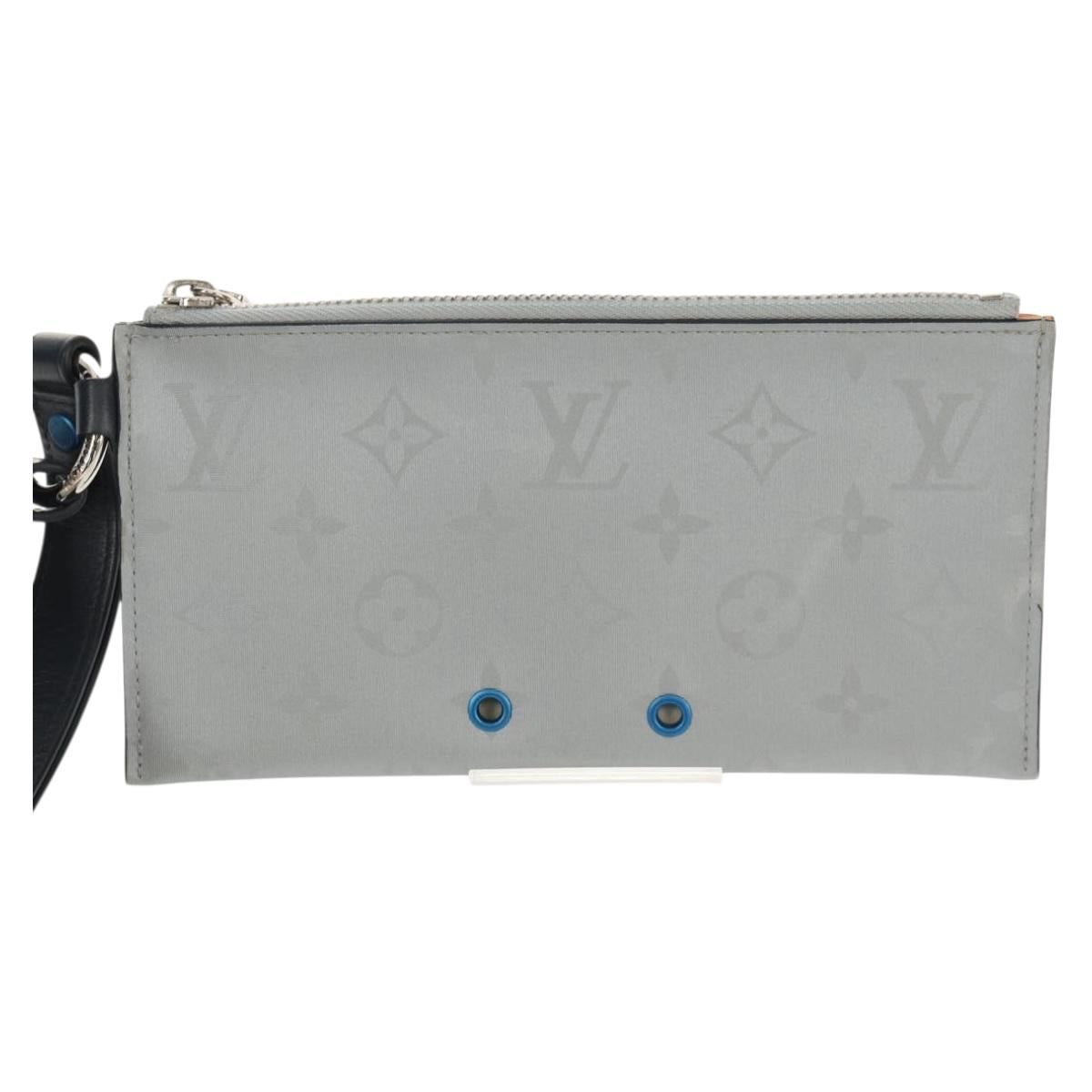 LOUIS VUITTON Monogram satellite Alpha Pouch Silver M44178 LV Auth 156367M