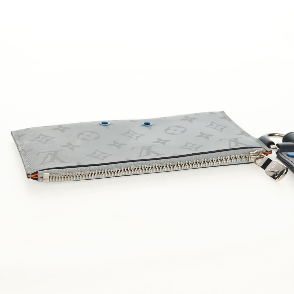 LOUIS VUITTON Monogram satellite Alpha Pouch Silver M44178 LV Auth 156367M