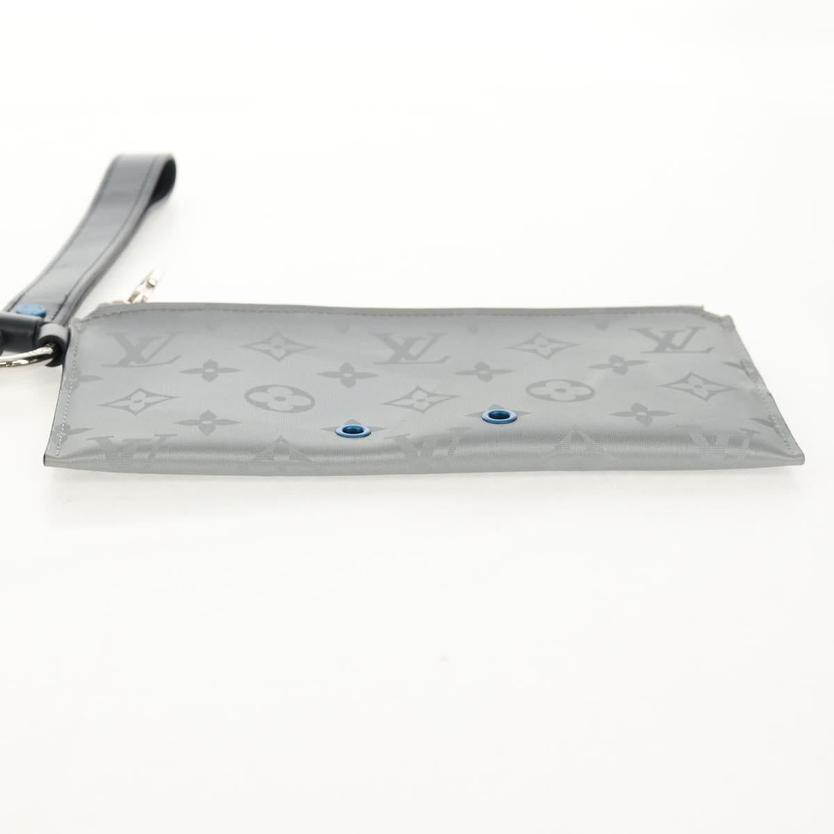 LOUIS VUITTON Monogram satellite Alpha Pouch Silver M44178 LV Auth 156367M