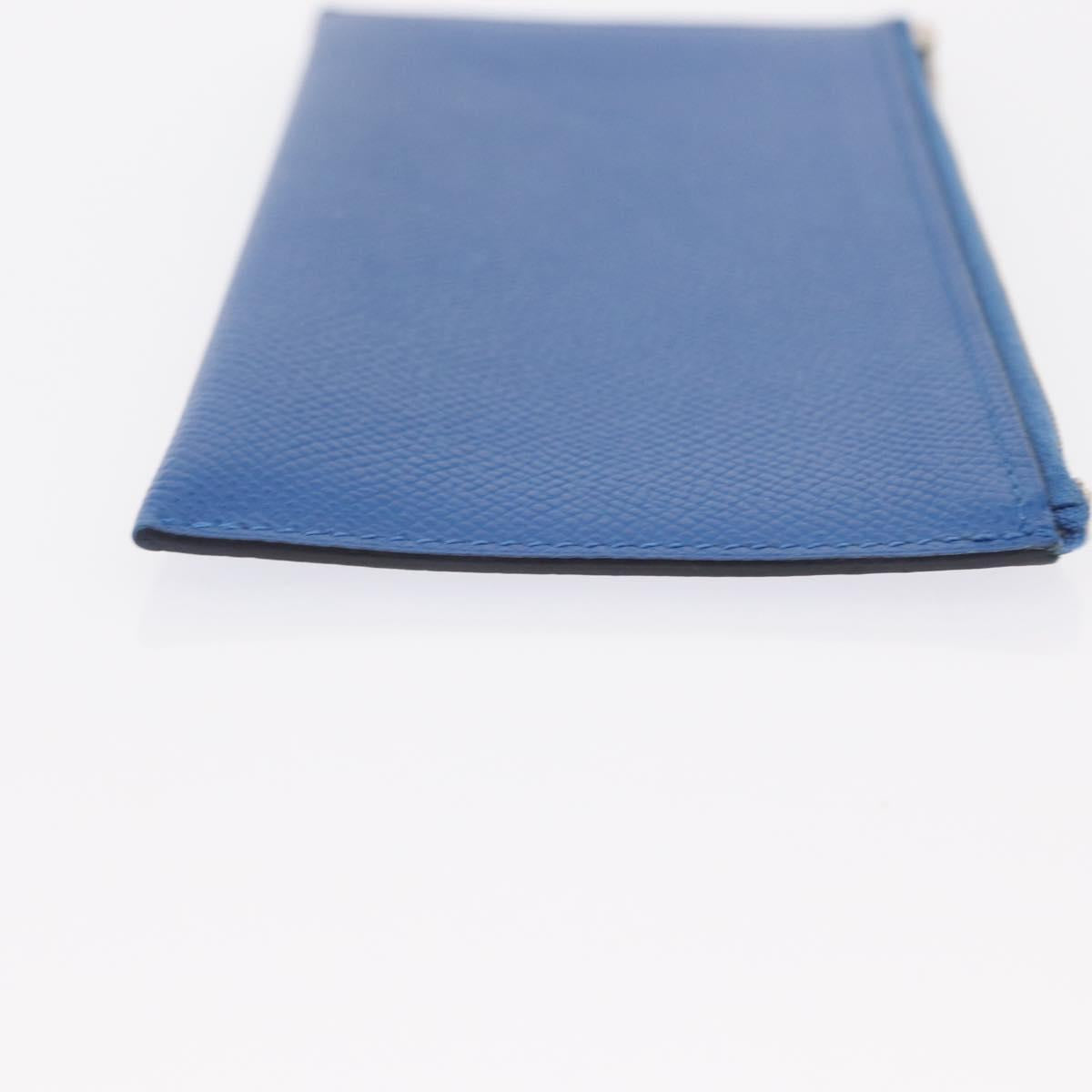 HERMES Passant Long Sangrecaval Long Wallet Leather Blue Auth 156370M