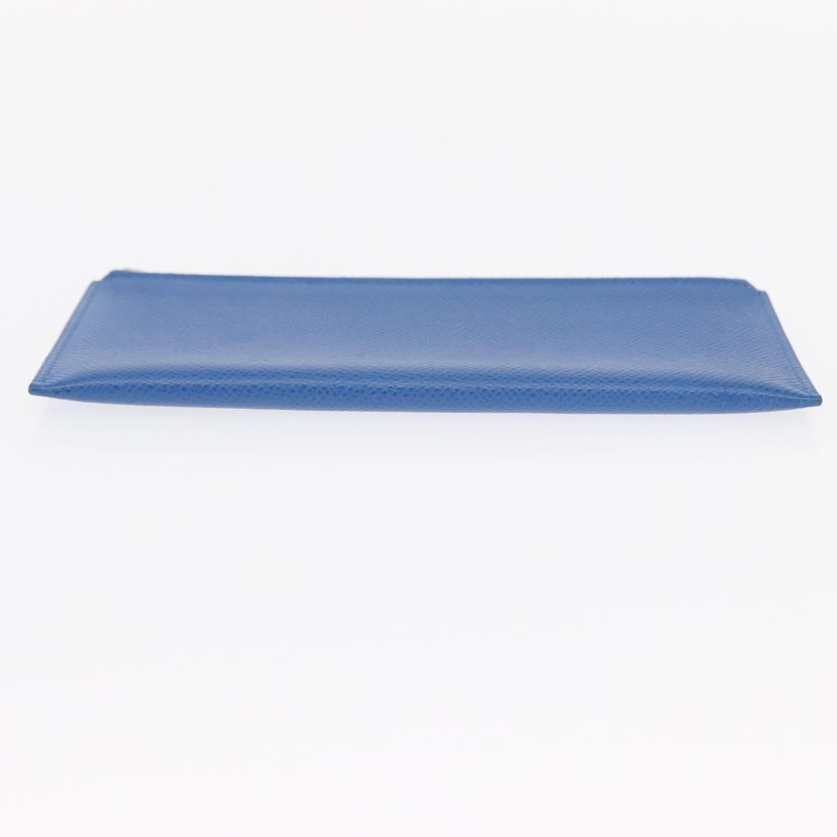 HERMES Passant Long Sangrecaval Long Wallet Leather Blue Auth 156370M