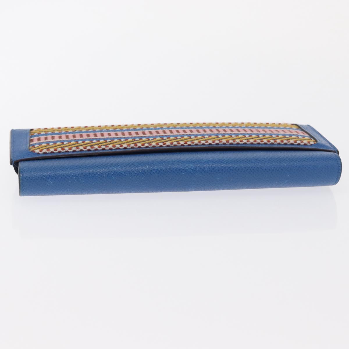 HERMES Passant Long Sangrecaval Long Wallet Leather Blue Auth 156370M