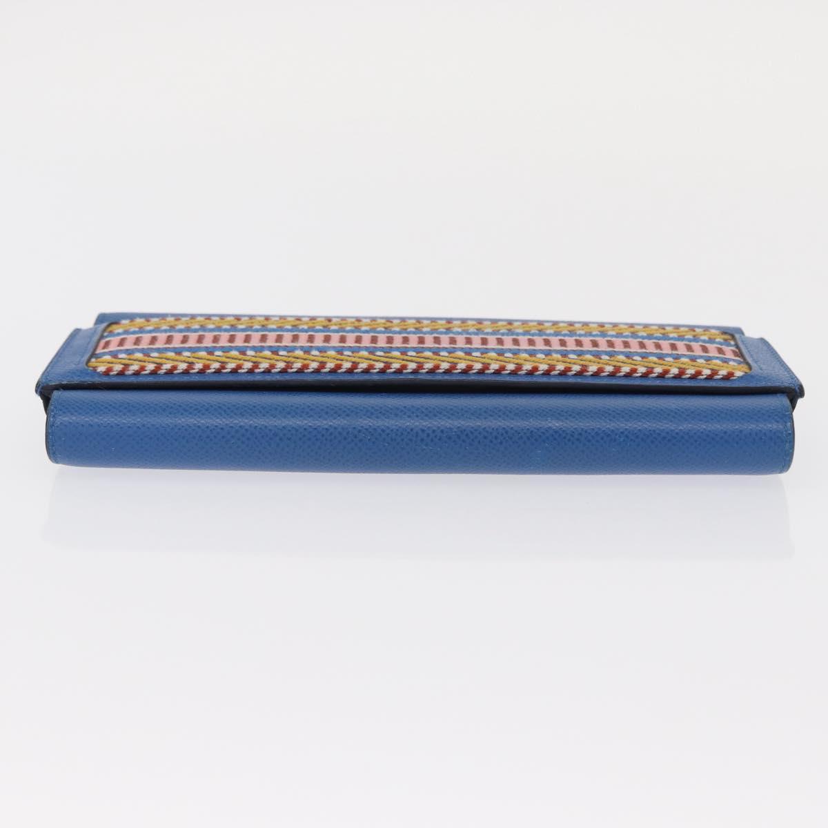 HERMES Passant Long Sangrecaval Long Wallet Leather Blue Auth 156370M