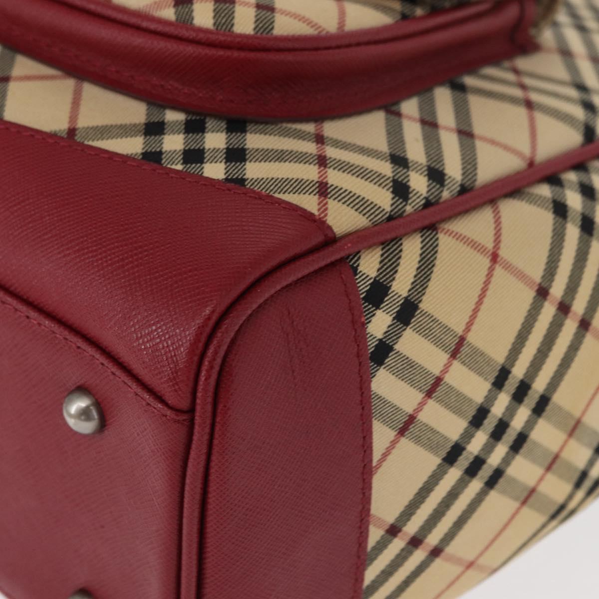 BURBERRY Nova Check Hand Bag Canvas Beige Auth 156373