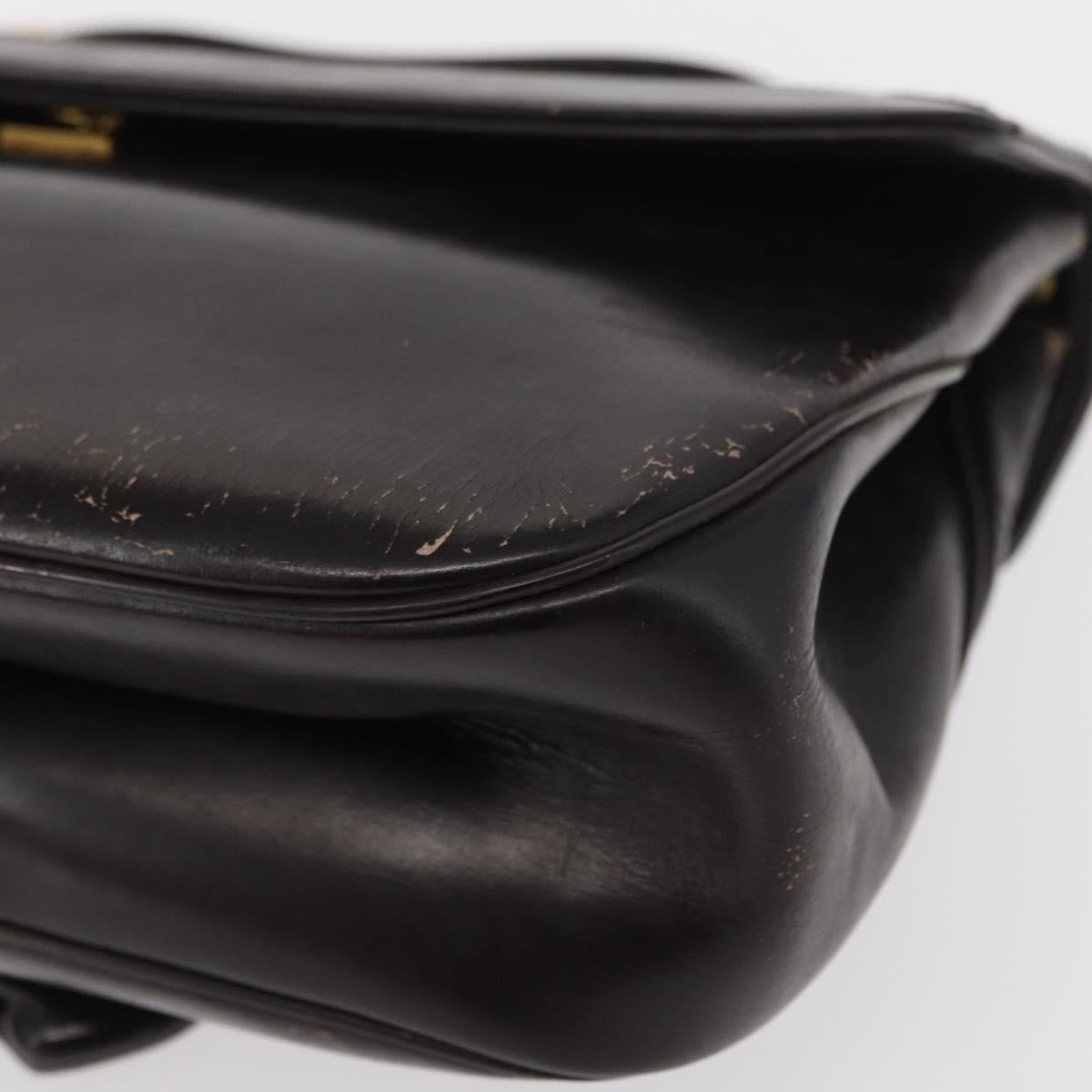 Christian Dior Trotter Canvas Hand Bag Leather Brown Gold Auth 156377