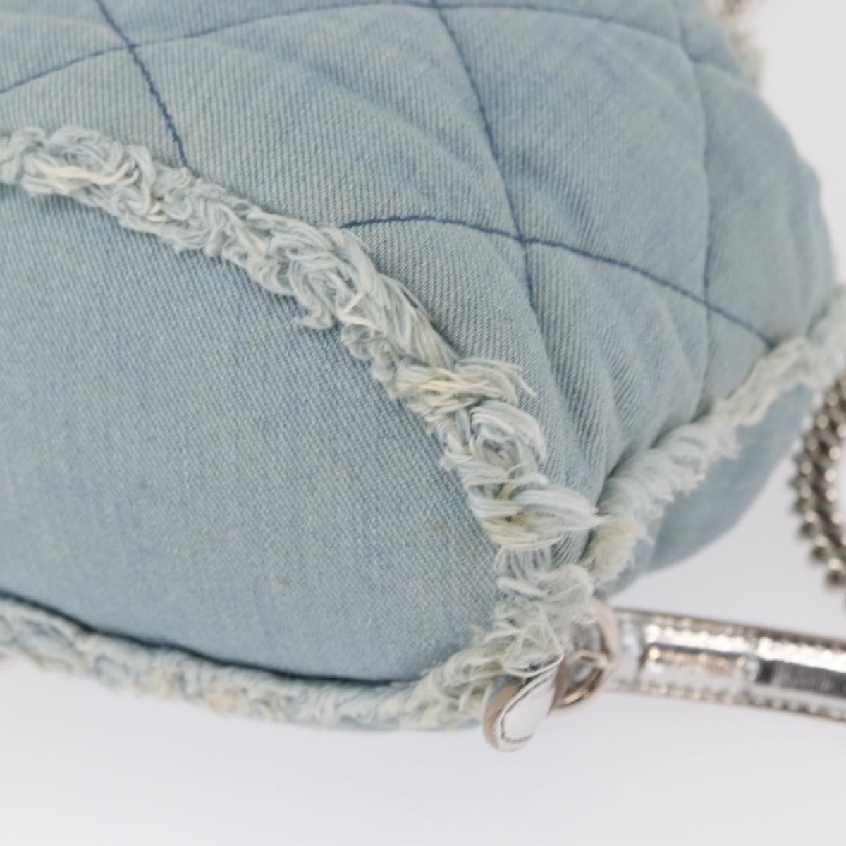 Salvatore Ferragamo Vala Backpack Denim 2way Blue Silver Auth 156378