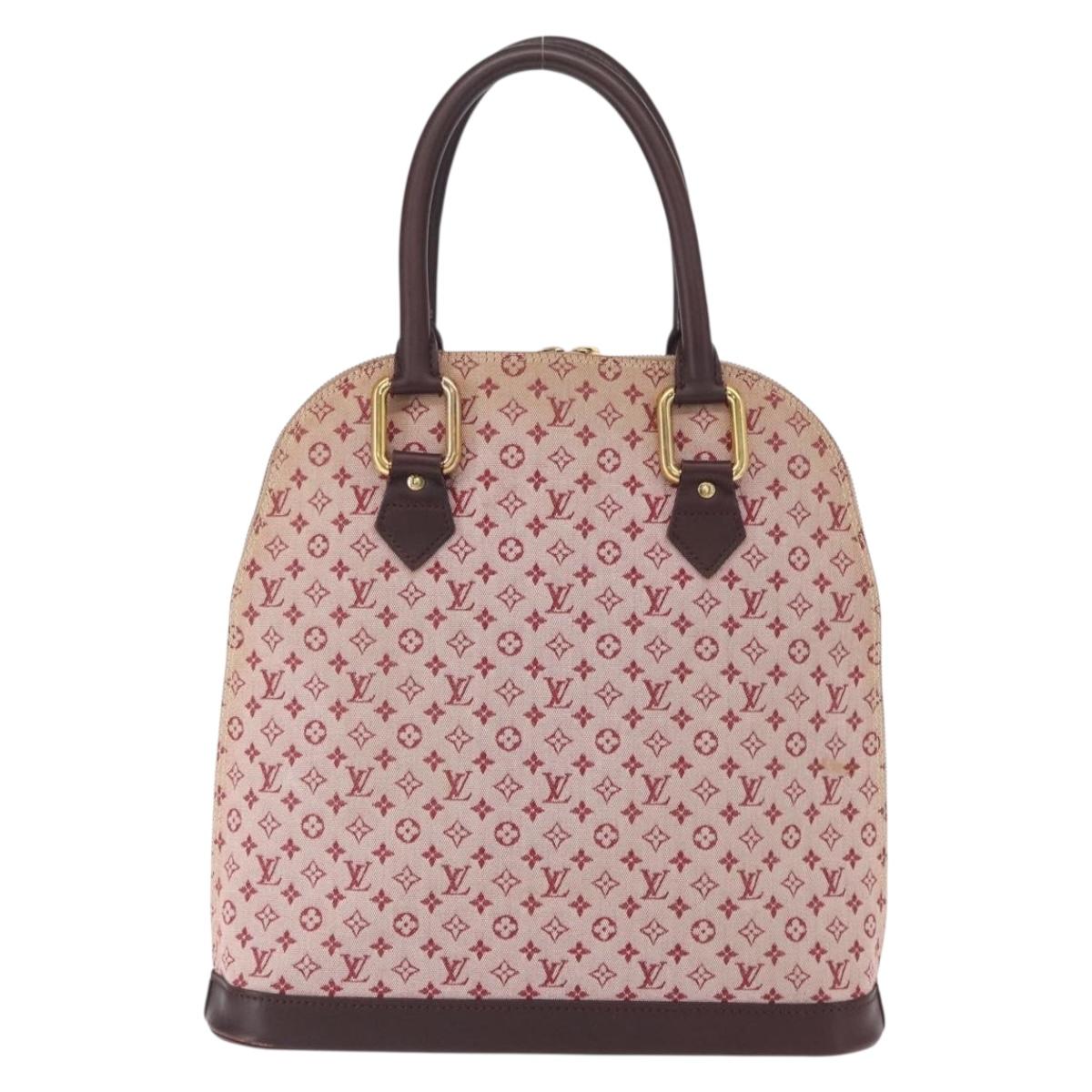 LOUIS VUITTON Monogram Mini Alma Haut Hand Bag Red M92204 LV Auth 156384