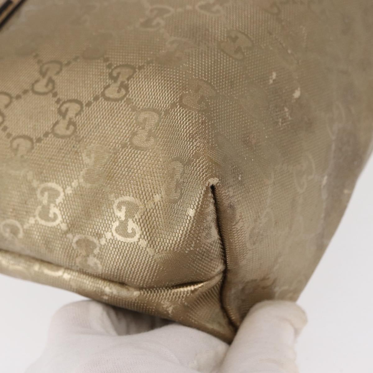 GUCCI GG implementation Tote Bag PVC Gold 211138 Auth 156414