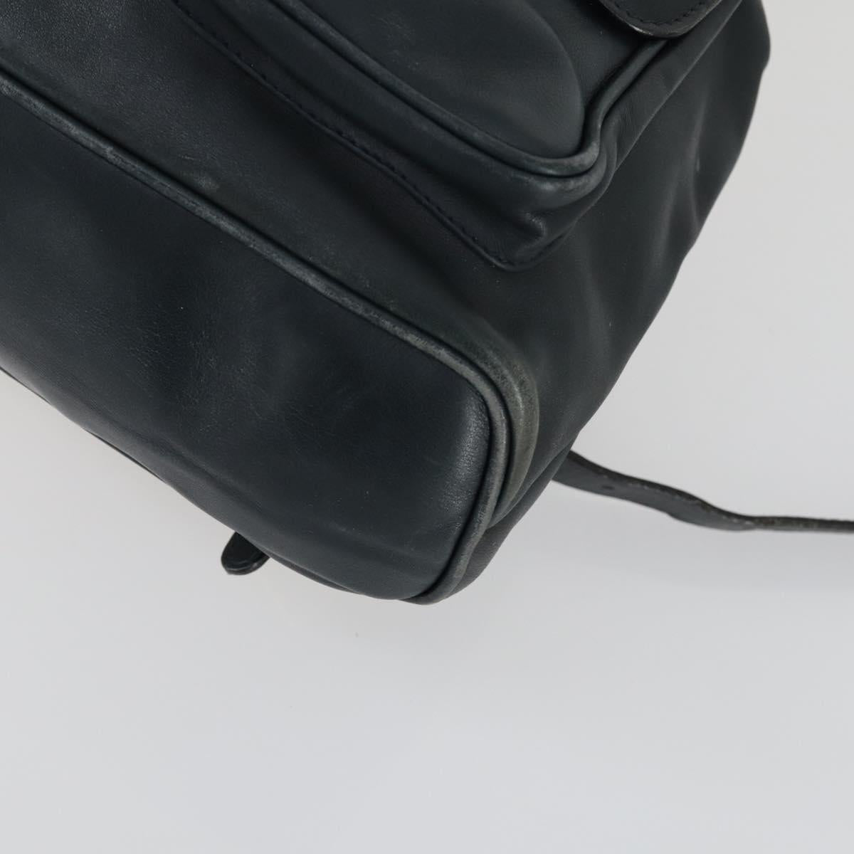 GUCCI Bamboo Backpack Leather Black Gold 003 2058 0016 Auth 156418