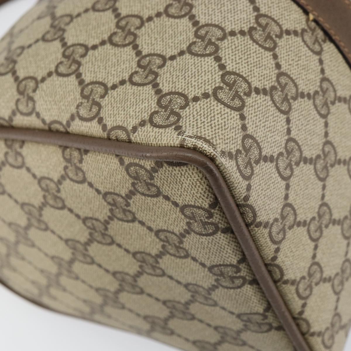 GUCCI GG Supreme Web Sherry Line Bag PVC Beige Gold 116 02 007 Auth 156427