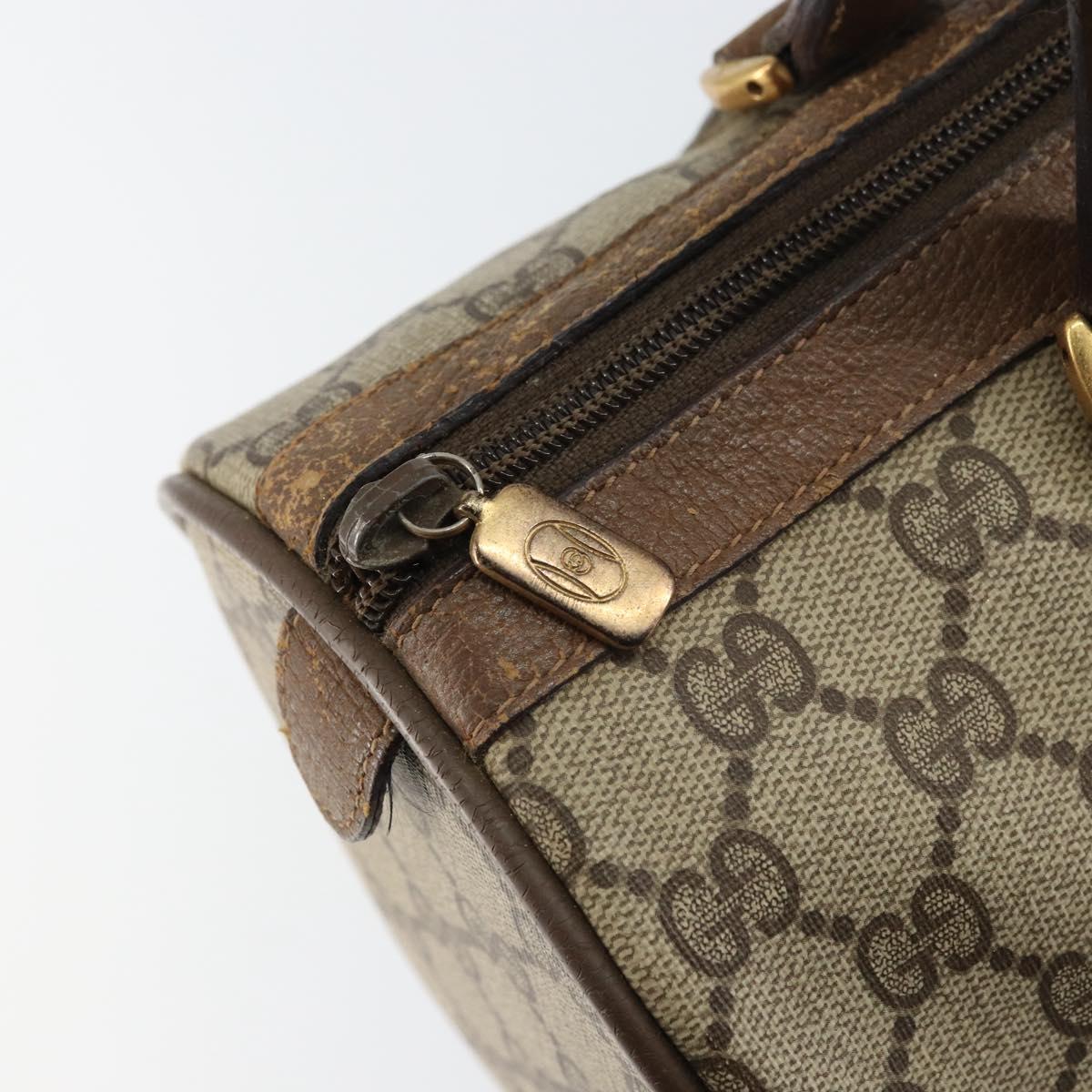GUCCI GG Supreme Web Sherry Line Bag PVC Beige Gold 116 02 007 Auth 156427