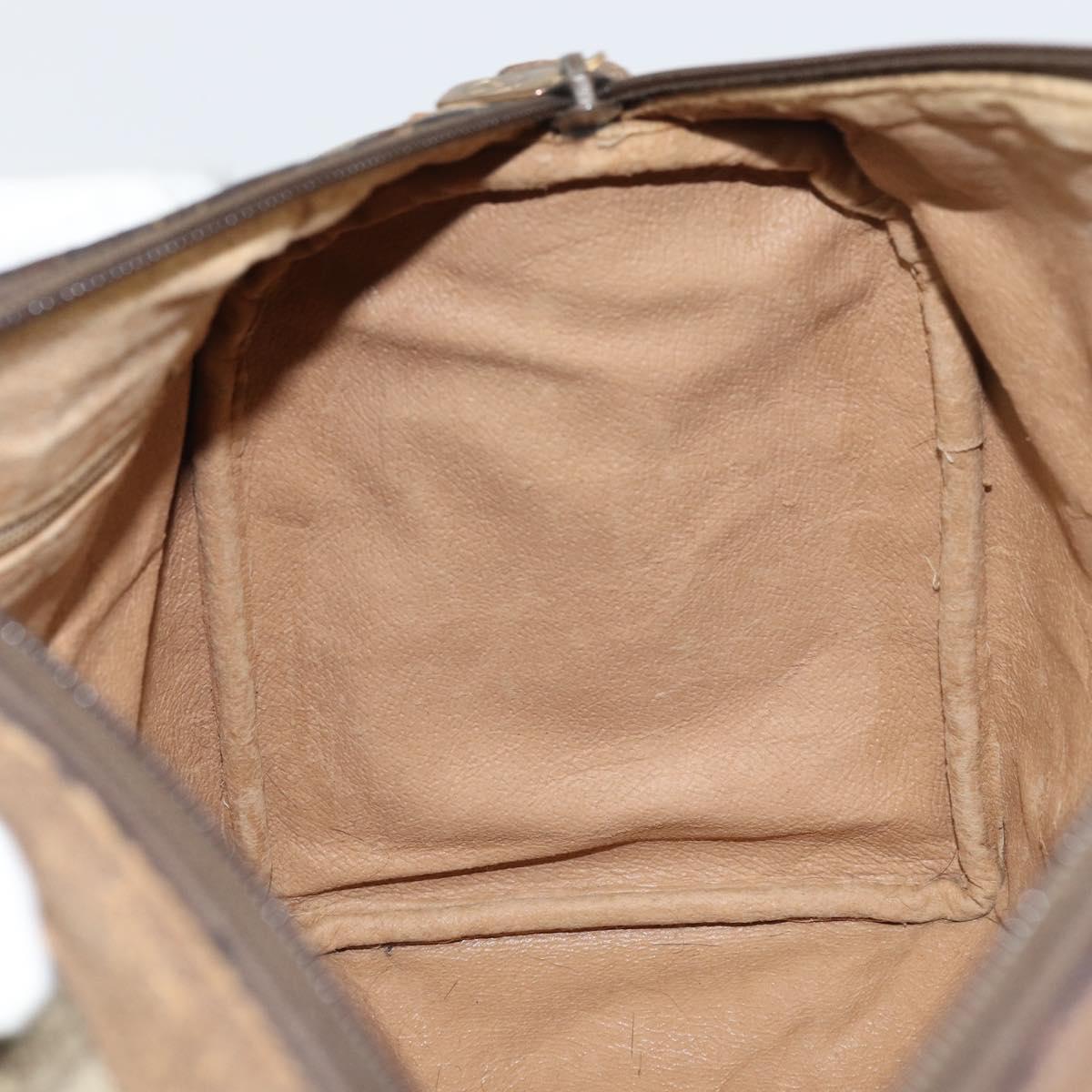 GUCCI GG Supreme Web Sherry Line Bag PVC Beige Gold 116 02 007 Auth 156427