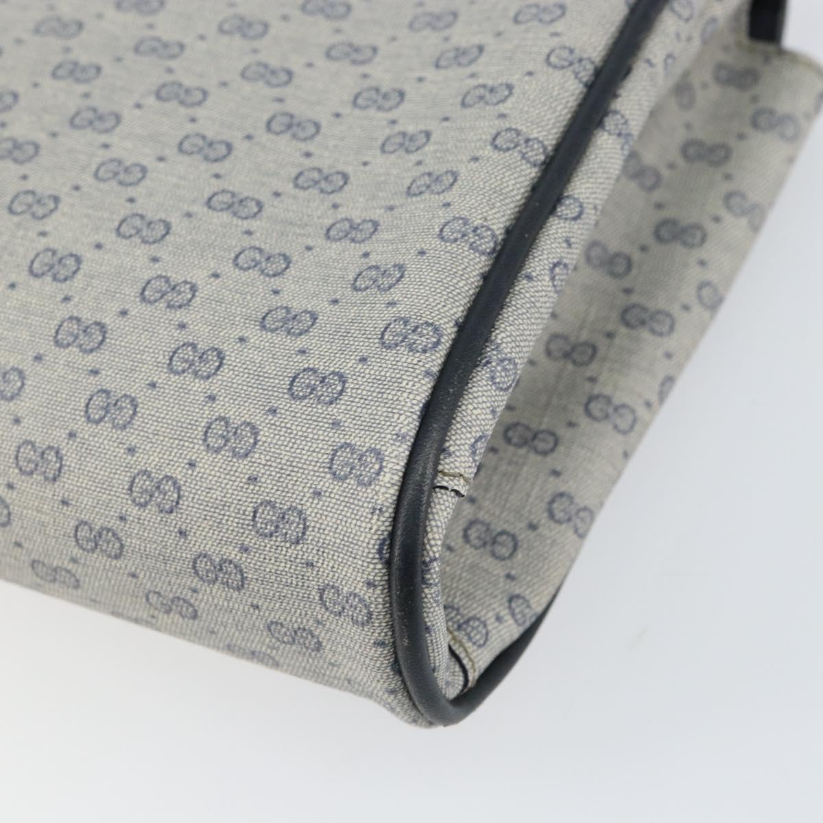 GUCCI Micro GG Supreme Shoulder Bag PVC Navy Gold 004 14 1923 Auth 156431