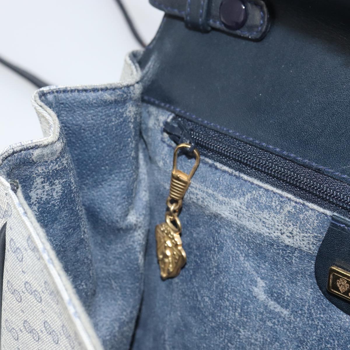 GUCCI Micro GG Supreme Shoulder Bag PVC Navy Gold 004 14 1923 Auth 156431
