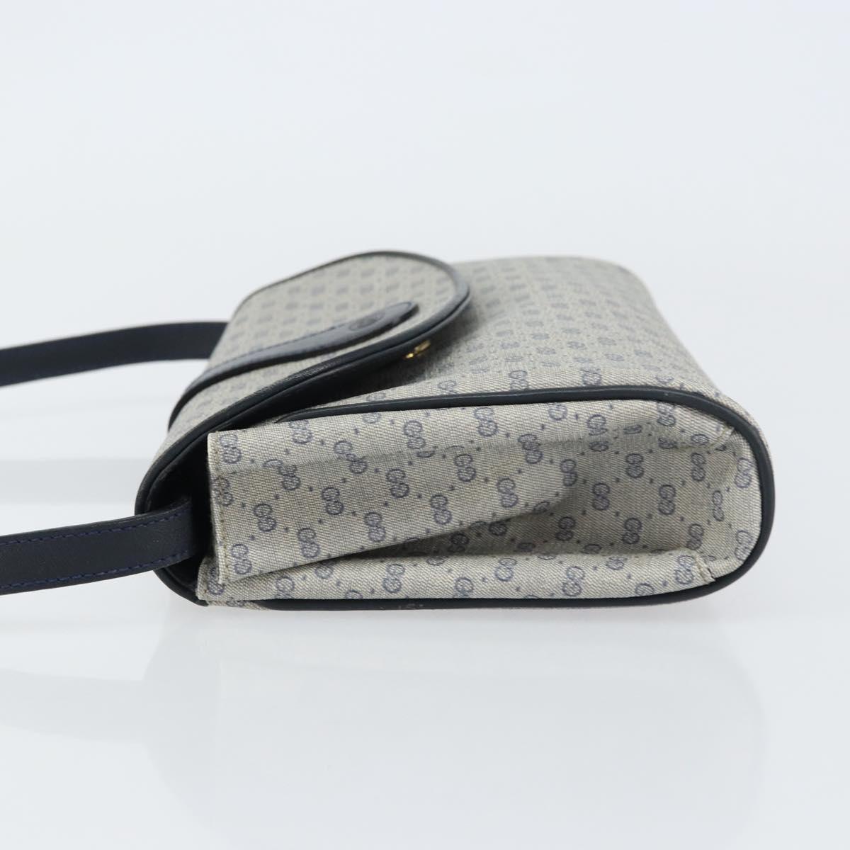 GUCCI Micro GG Supreme Shoulder Bag PVC Navy Gold 004 14 1923 Auth 156431