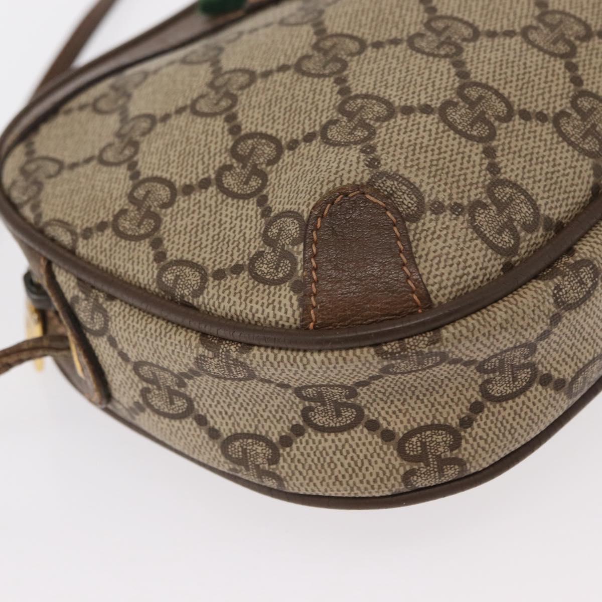 GUCCI GG Supreme Web Sherry Line Bag PVC Beige Gold 89 02 066 Auth 156436