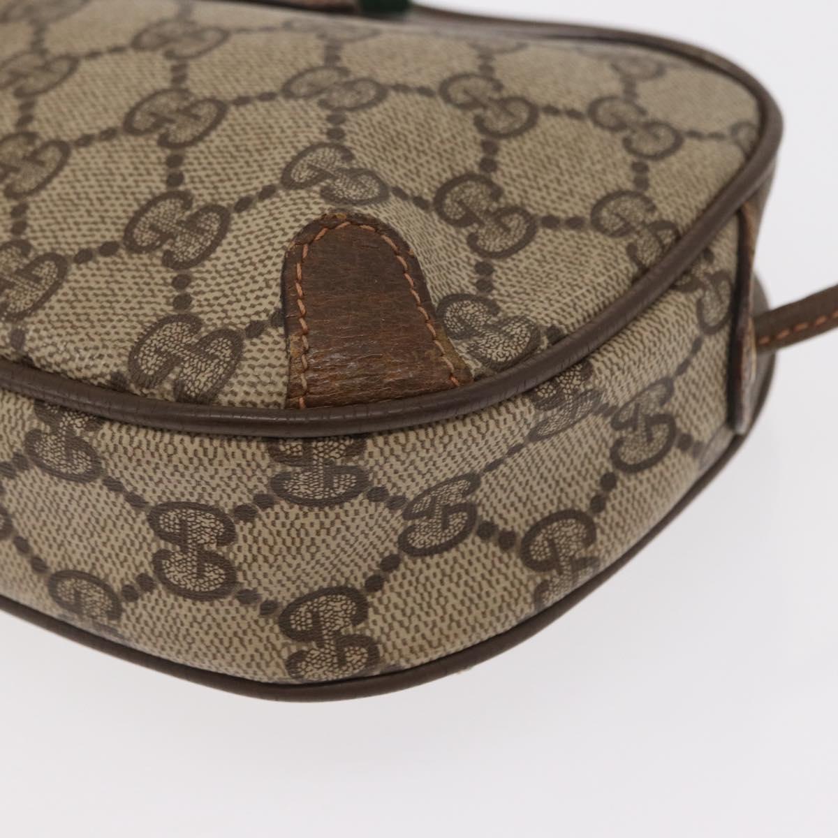 GUCCI GG Supreme Web Sherry Line Bag PVC Beige Gold 89 02 066 Auth 156436