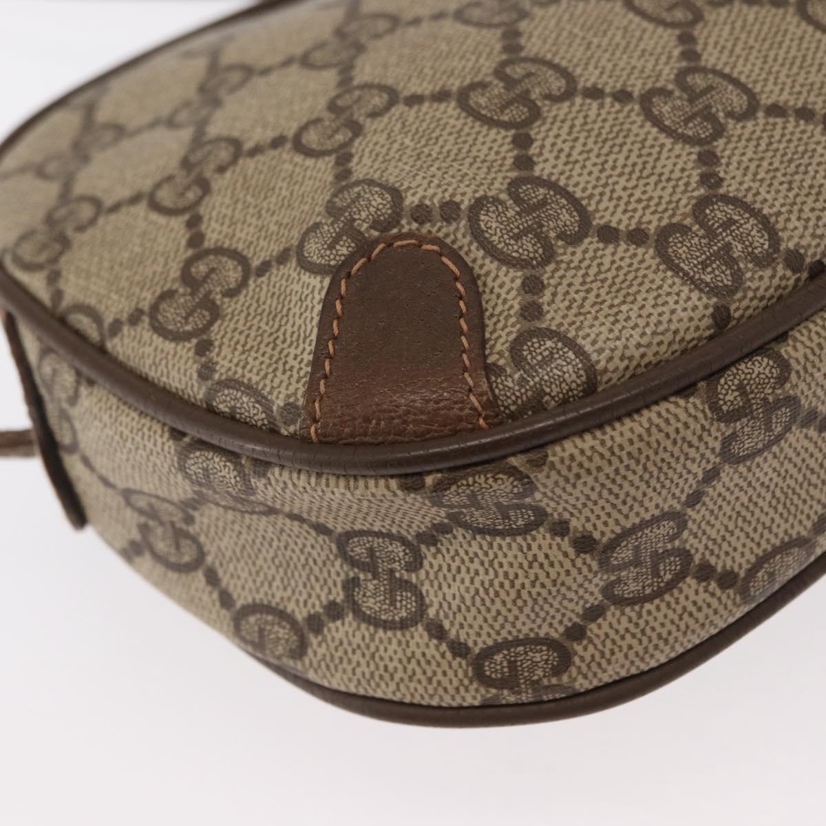 GUCCI GG Supreme Web Sherry Line Bag PVC Beige Gold 89 02 066 Auth 156436