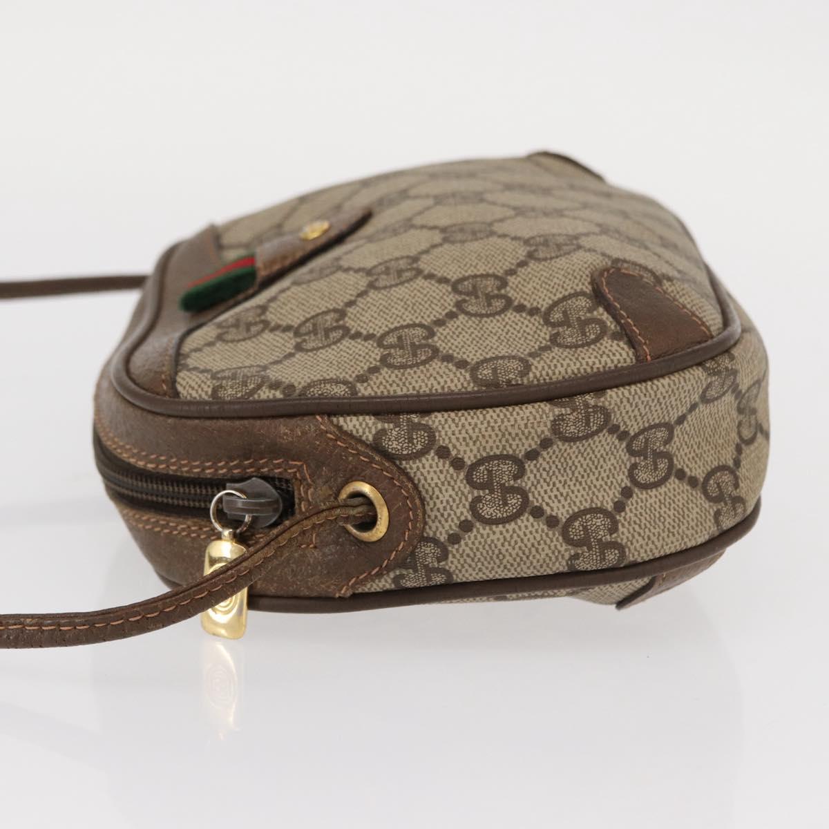 GUCCI GG Supreme Web Sherry Line Bag PVC Beige Gold 89 02 066 Auth 156436