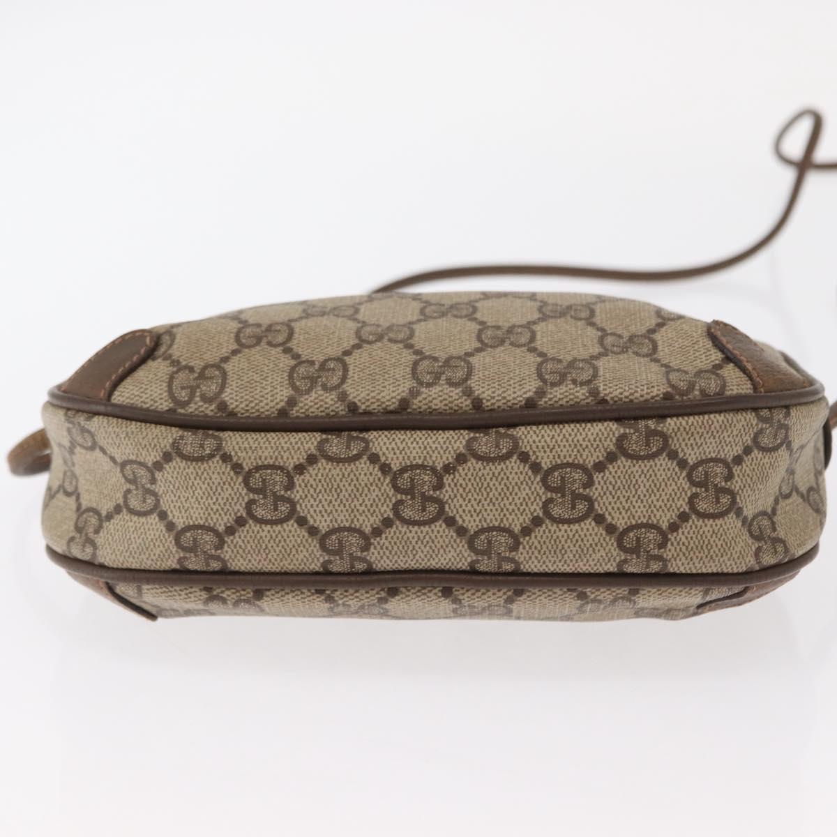 GUCCI GG Supreme Web Sherry Line Bag PVC Beige Gold 89 02 066 Auth 156436