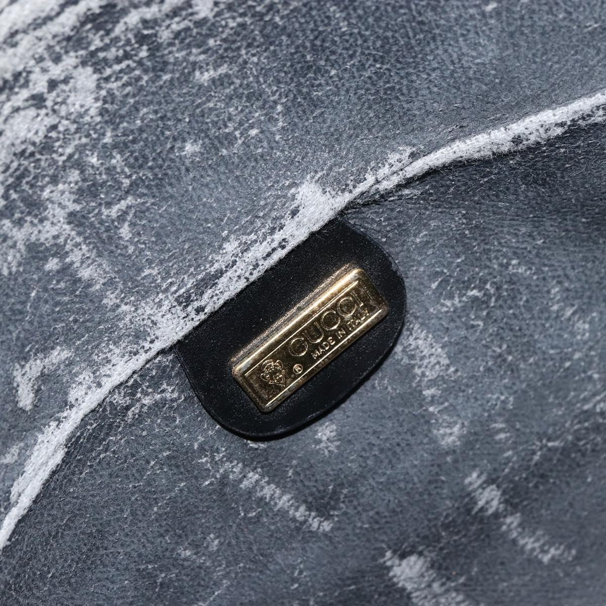 GUCCI Micro GG Supreme Bag PVC Leather Black Gold 001 58 0443 Auth 156437