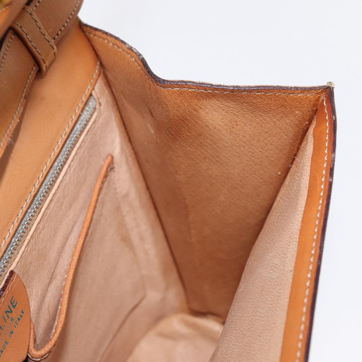 CELINE Macadam Canvas Shoulder Bag PVC Beige Gold Auth 156440