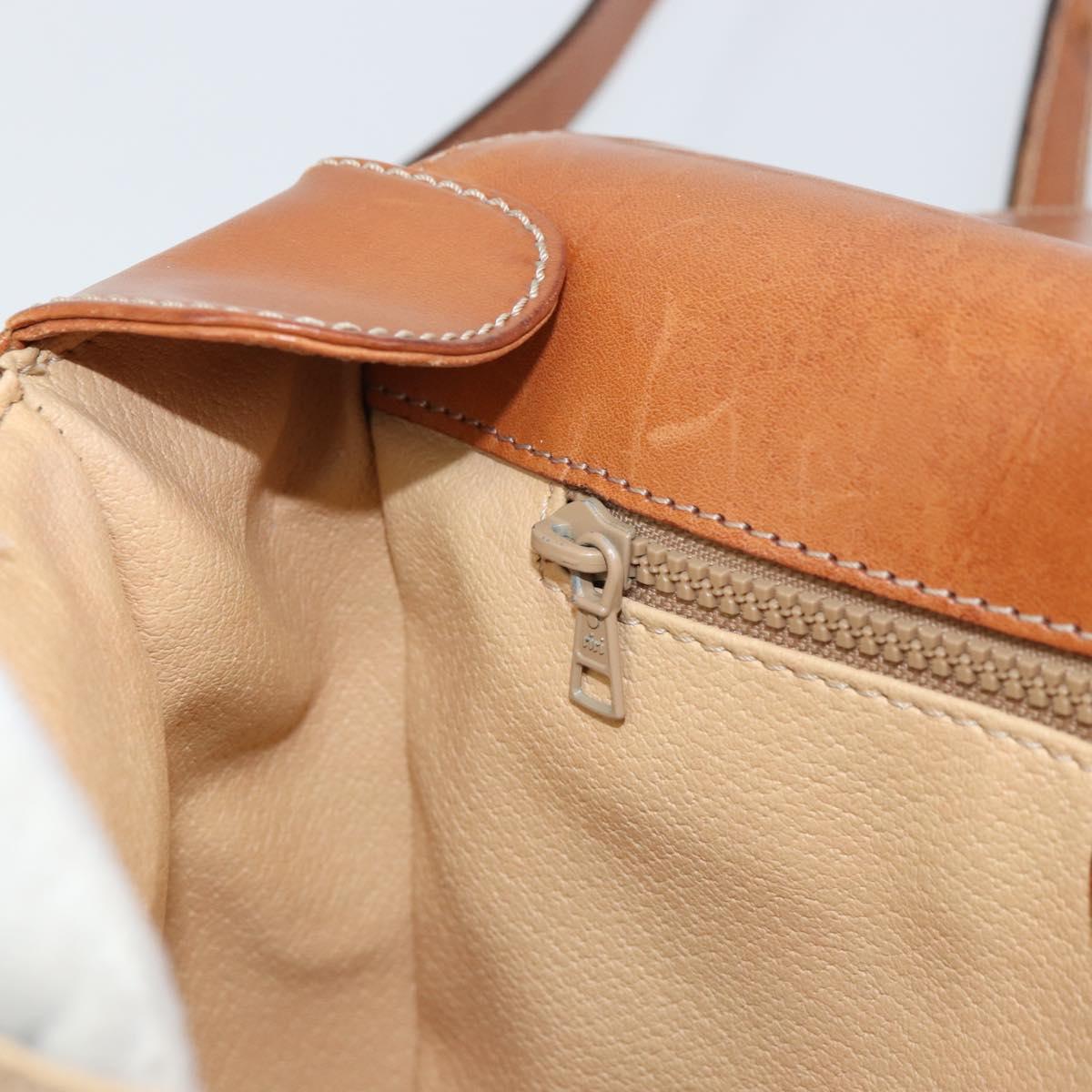 CELINE Macadam Canvas Shoulder Bag PVC Beige Gold Auth 156448