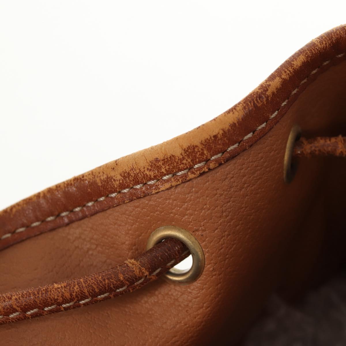 CELINE Macadam Canvas Backpack PVC Leather Brown Gold Auth 156449