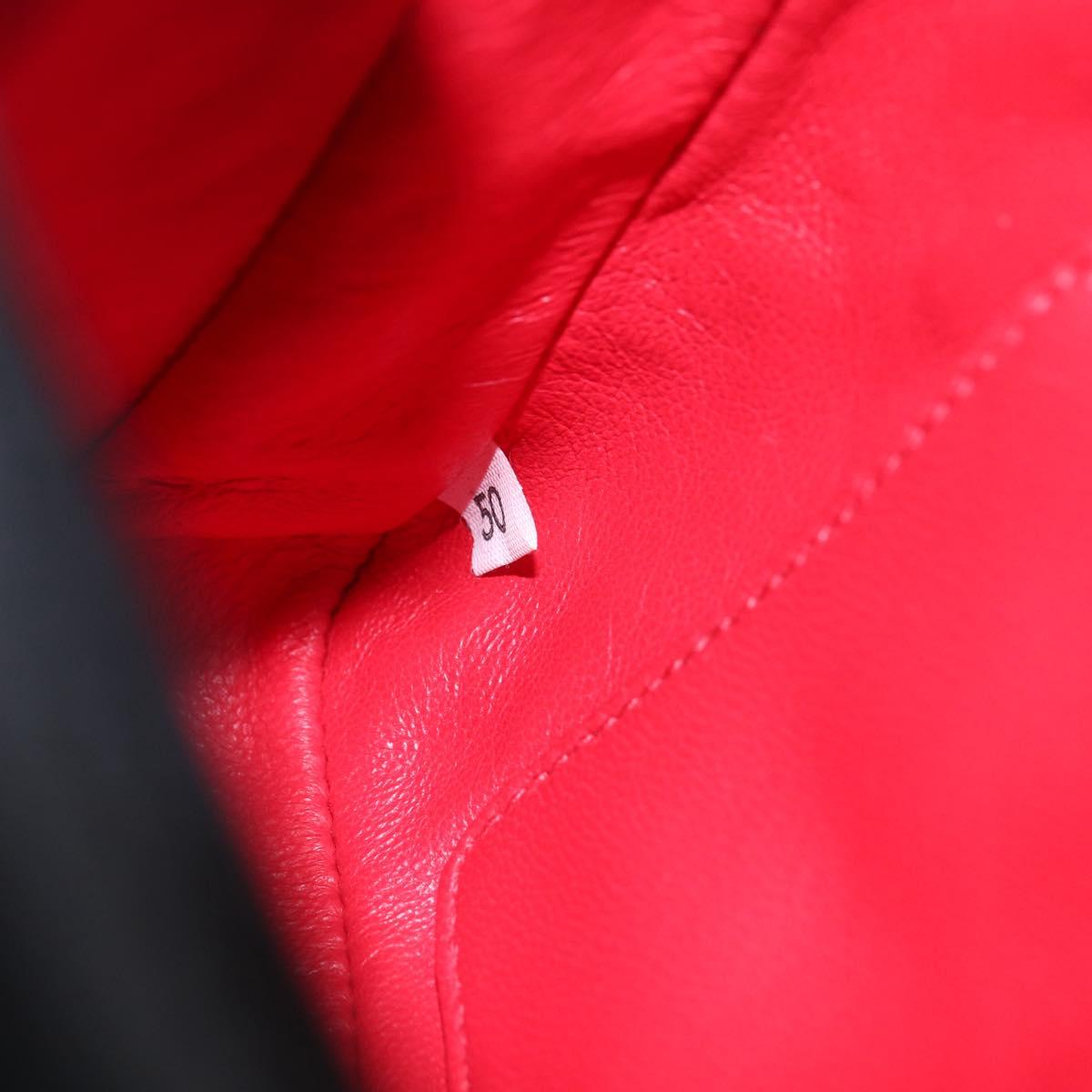 PRADA Hand Bag Leather Black Gold Auth 156455V