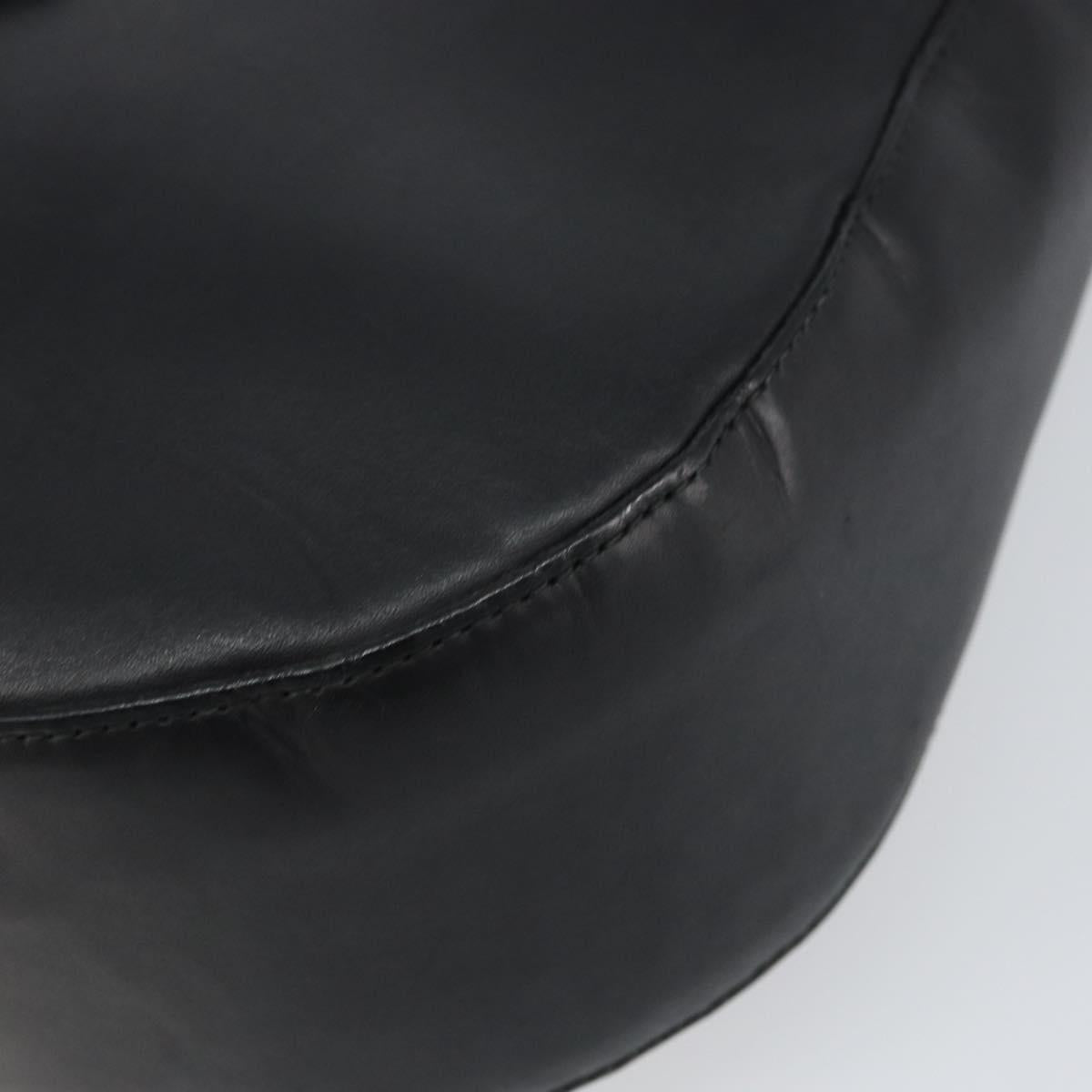Salvatore Ferragamo Gancini Shoulder Bag Leather Black Gold Auth 156463