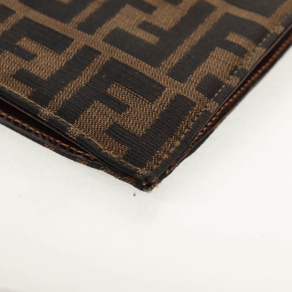 FENDI Zucca Canvas Hand Bag Black Brown Auth 156483V