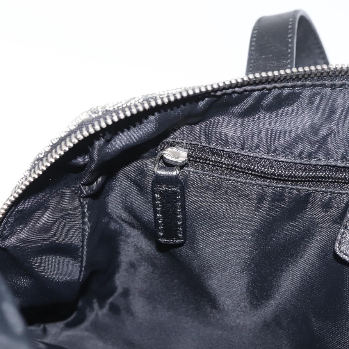 Christian Dior Trotter Canvas Hand Bag Black Silver Auth 156495