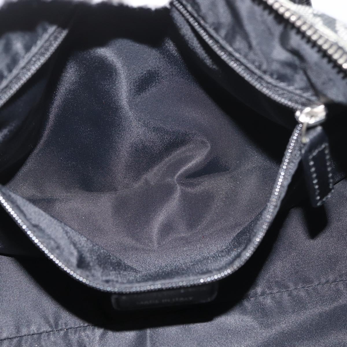 Christian Dior Trotter Canvas Hand Bag Black Silver Auth 156495