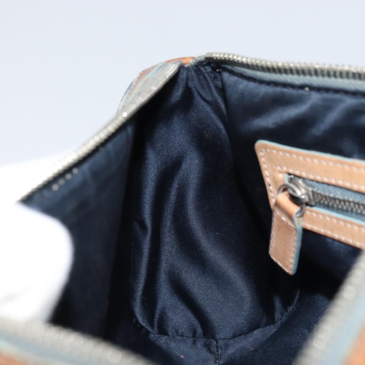 Christian Dior Trotter Canvas Romantic Shoulder Bag PVC Navy Silver Auth 156499V
