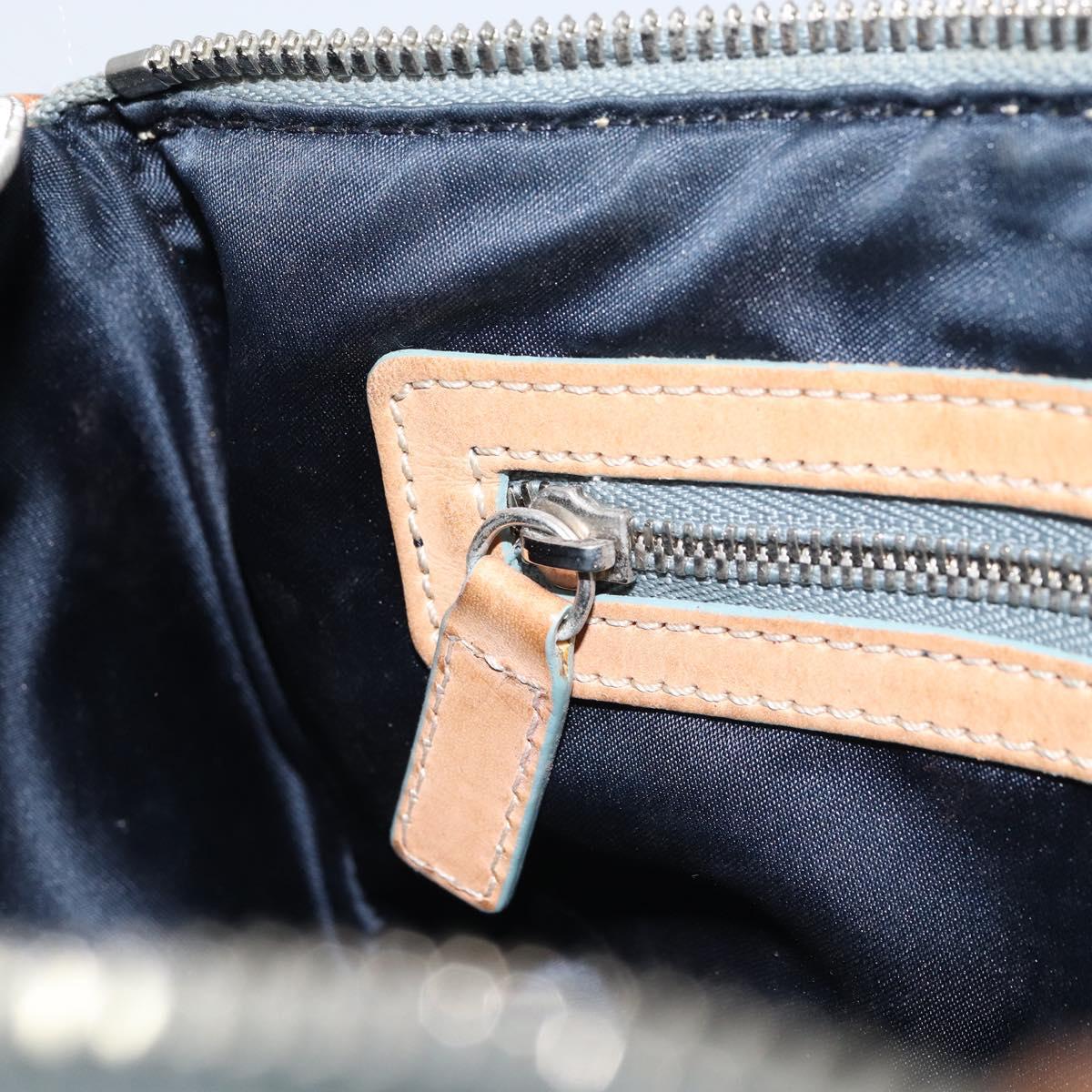 Christian Dior Trotter Canvas Romantic Shoulder Bag PVC Navy Silver Auth 156499V