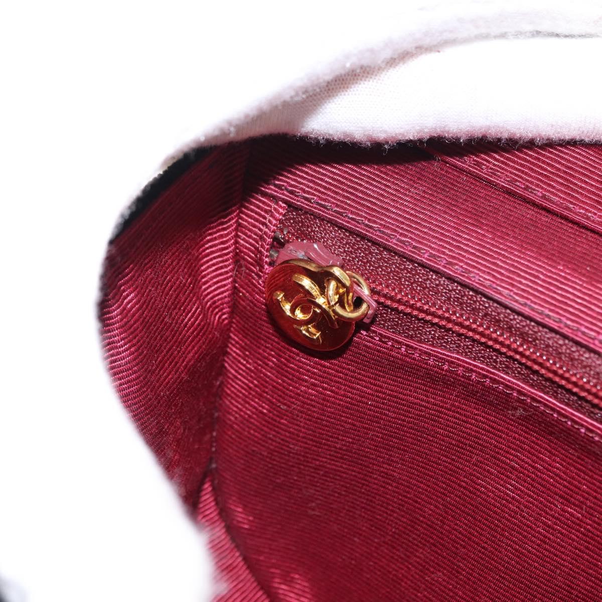 CHANEL Chain Shoulder Bag Velor Black Gold CC Auth 156502