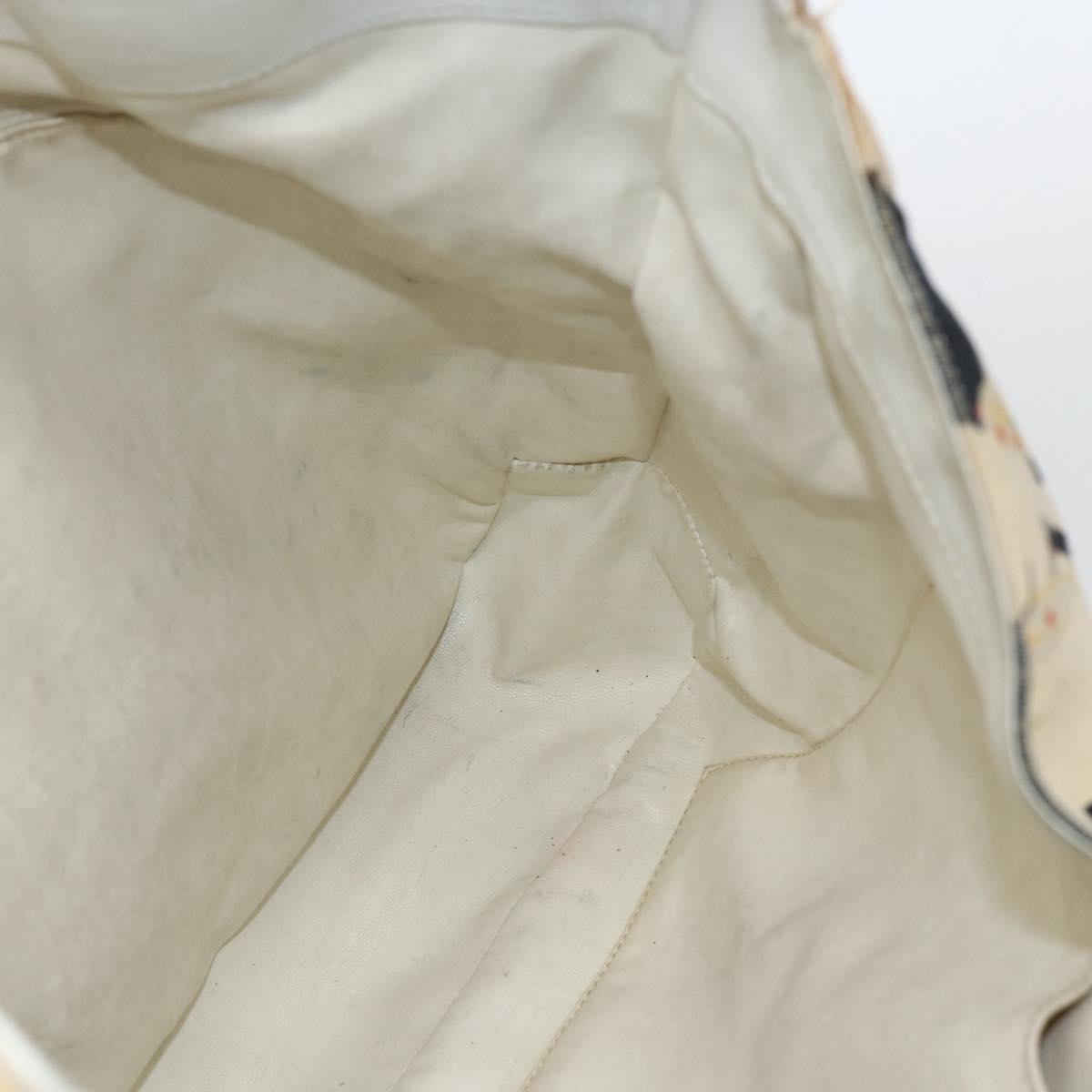 CHANEL Shoulder Bag Canvas Black Gold CC Auth 156515