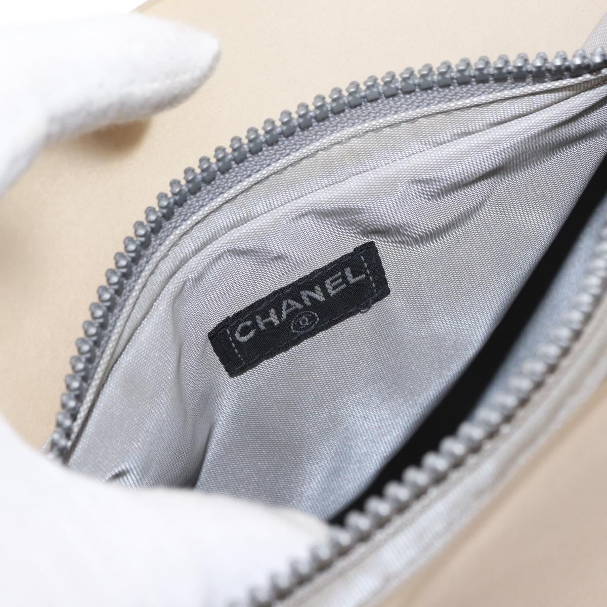 CHANEL Tote Bag rubber Gray CC Auth 156516