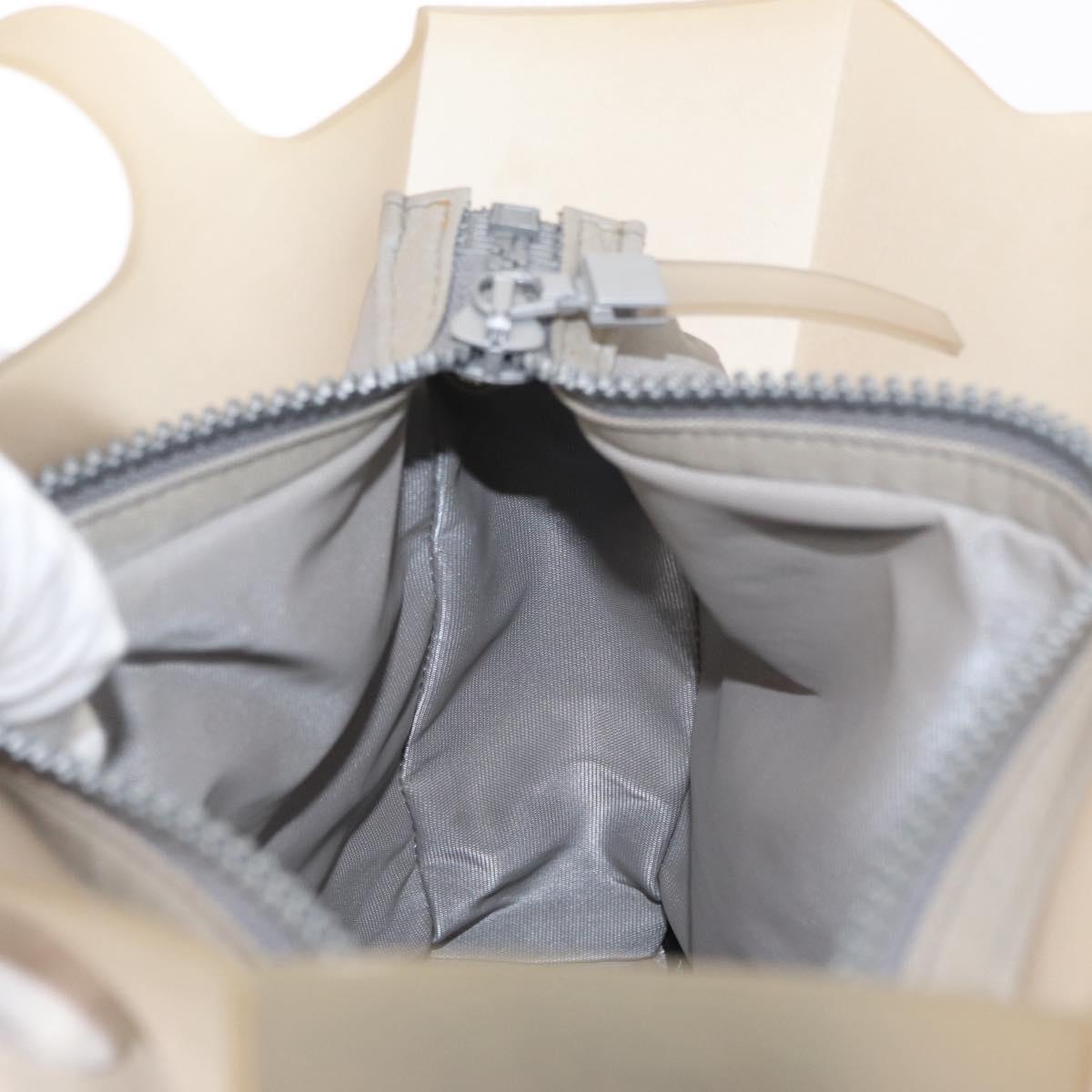 CHANEL Tote Bag rubber Gray CC Auth 156516