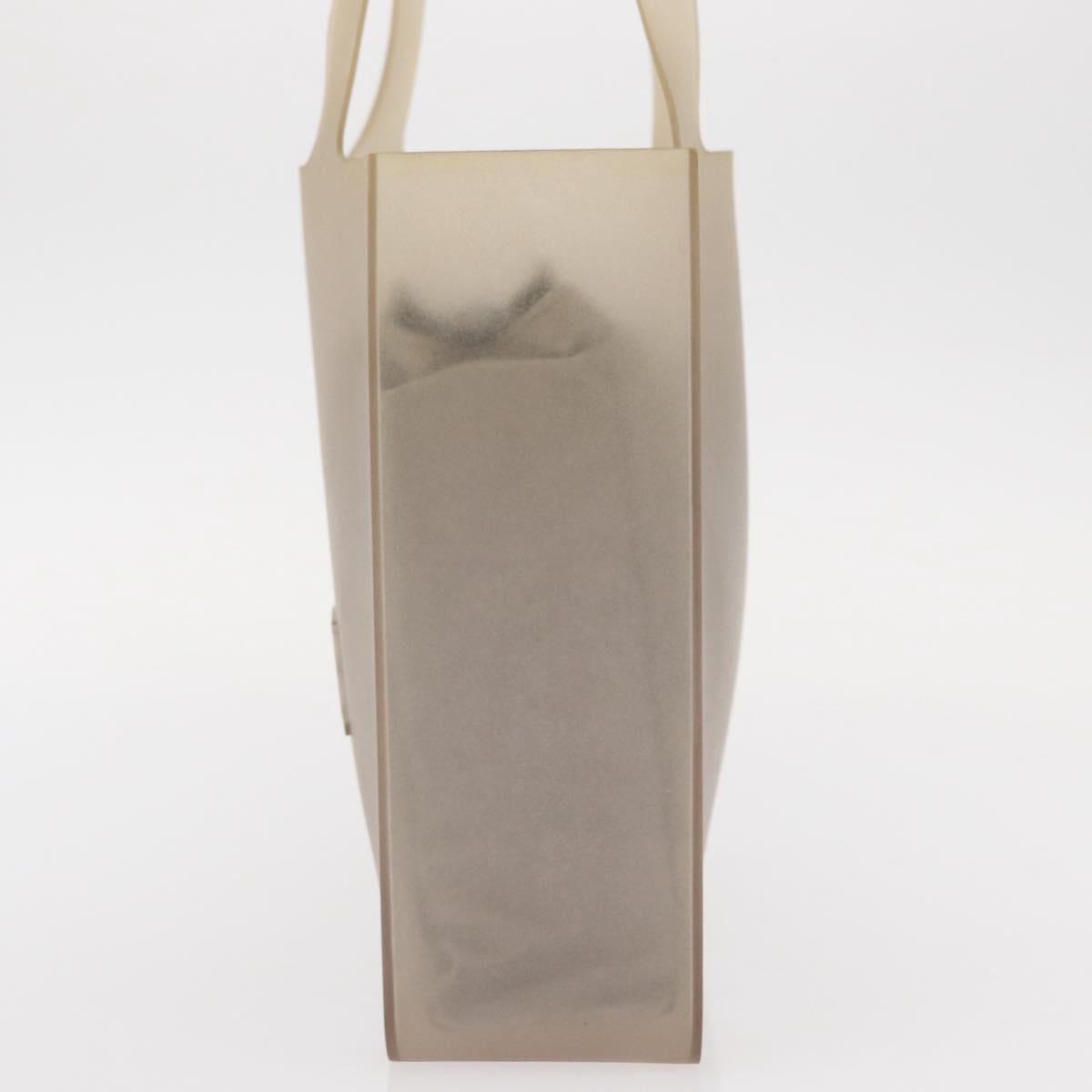 CHANEL Tote Bag rubber Gray CC Auth 156516