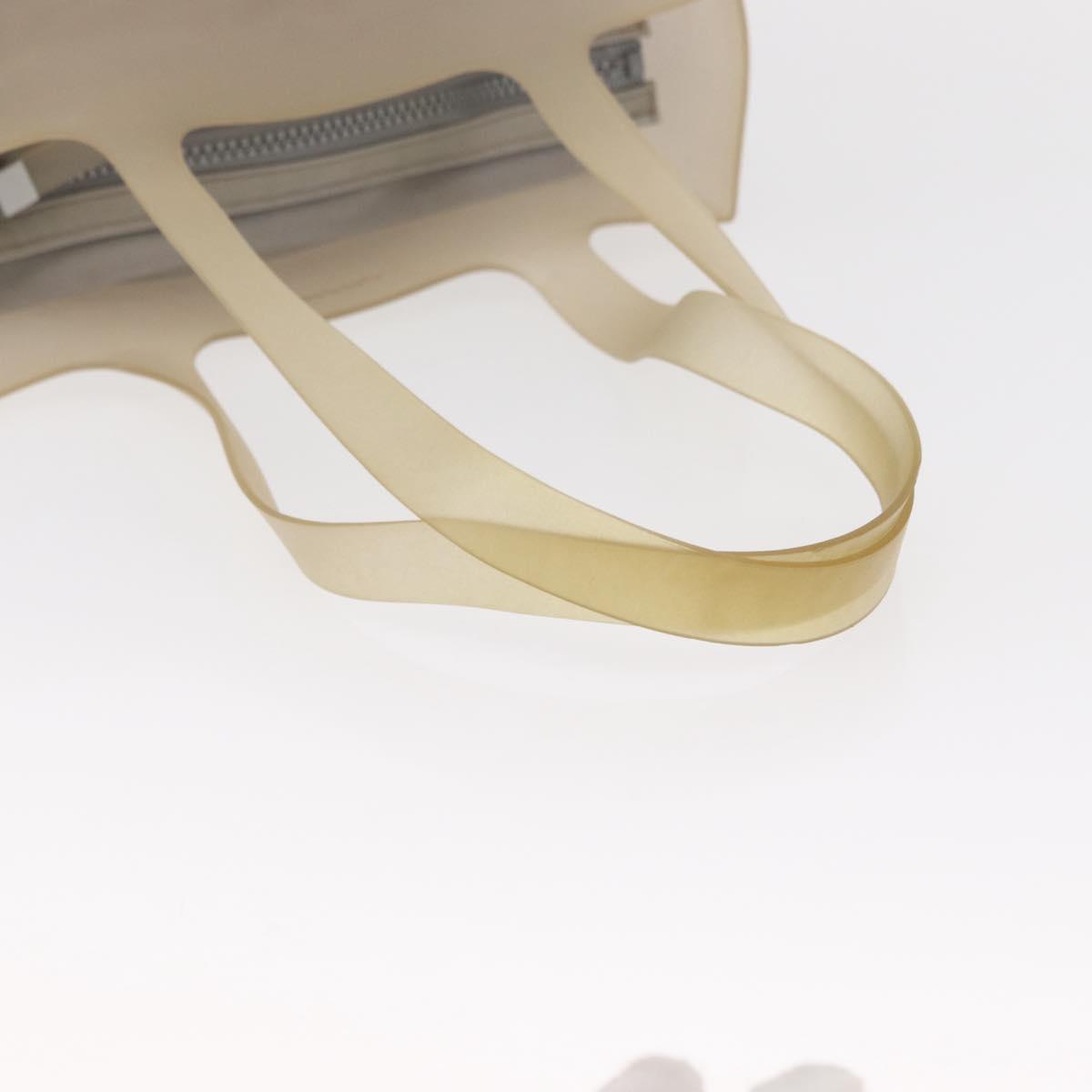 CHANEL Tote Bag rubber Gray CC Auth 156516