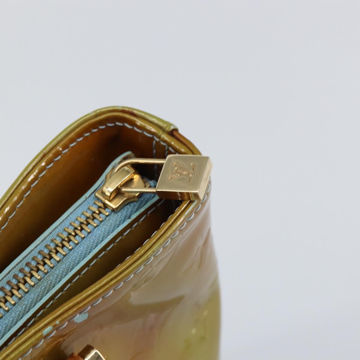 LOUIS VUITTON Monogram Vernis Houston Hand Bag Baby Blue M91005 LV Auth 156520