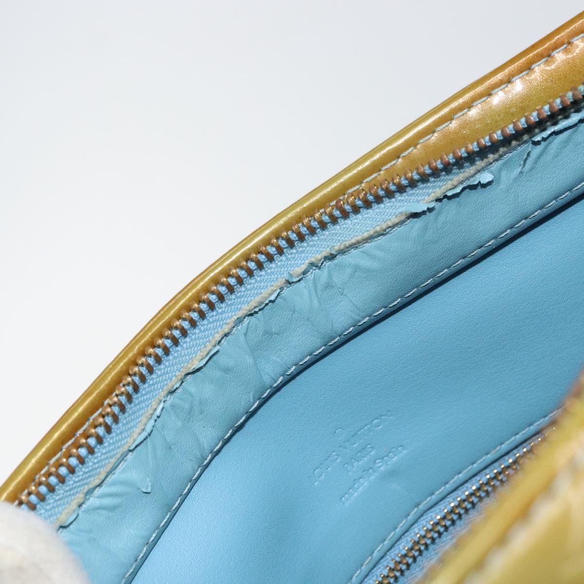 LOUIS VUITTON Monogram Vernis Houston Hand Bag Baby Blue M91005 LV Auth 156520