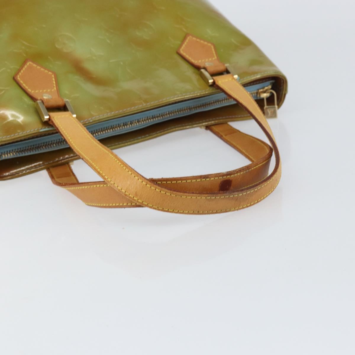LOUIS VUITTON Monogram Vernis Houston Hand Bag Baby Blue M91005 LV Auth 156520